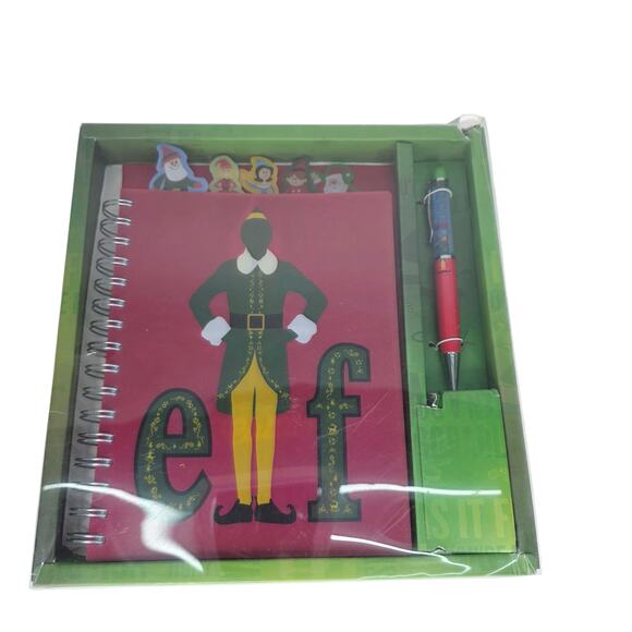 Elf The Movie Tabbed Spiral Journal and Floaty Pen Stationary Gift Set New - Picture 1 of 7